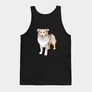 Red Merle Miniature American Shepherd Dog Blue Eyes Tank Top